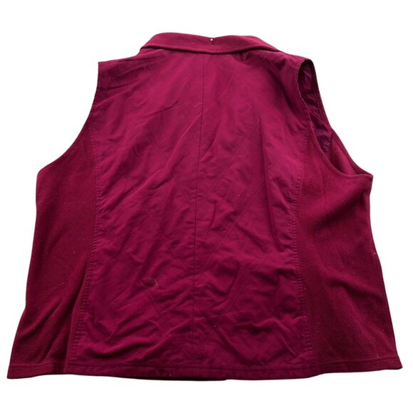 Columbia Womens Vest Jacket Size 2X Fleece Full Zip Stand Collar Winter Cozy Red - Picture 2 of 16
